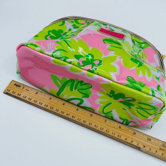 Lilly Pulitzer for Estee Lauder Zipper Make-Up Travel Pouch Bag Pink Green - Picture 6 of 8